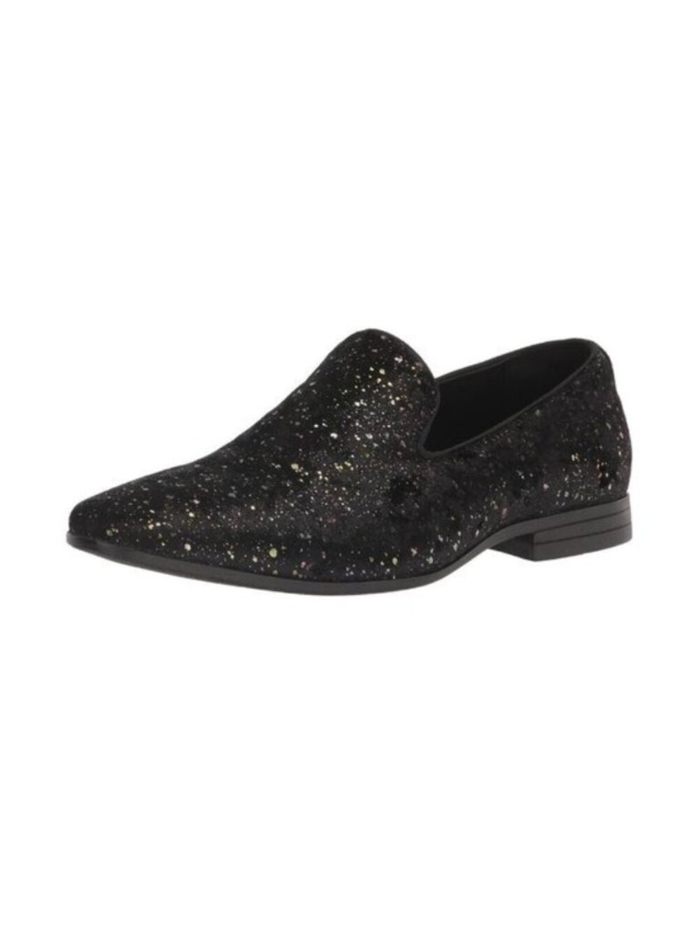 New Stacy Adams Stellar Black Glitter Slip-On Loafers Men’s